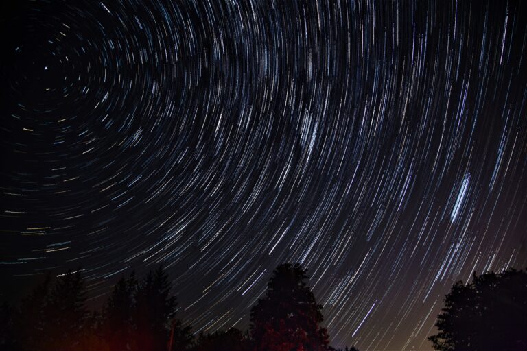 Beautiful shot of the night sky with breathtaking spinning stars